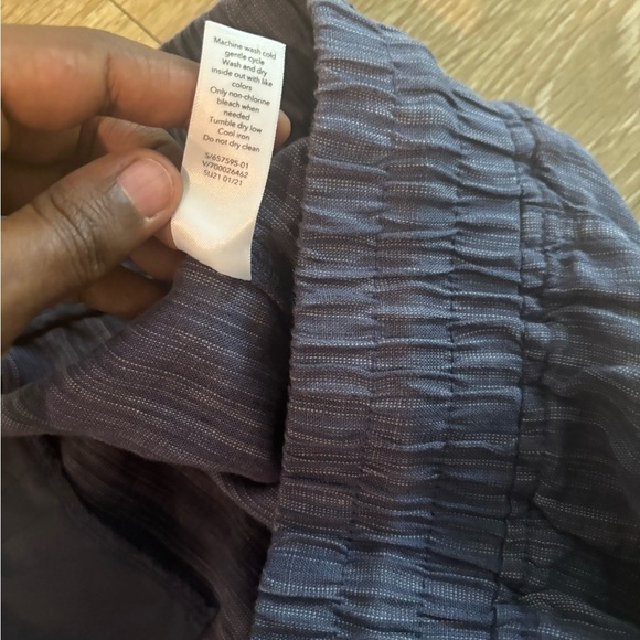 ATHLETA CABO 100% LINEN CHINO TEXTURED 4" SHORT 24 BLUE - Picture 7 of 7